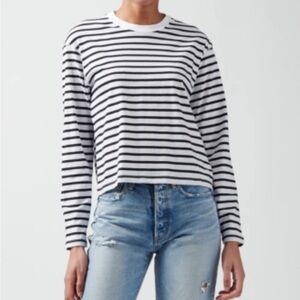 ATM Anthony Thomas Melillo classic cropped Striped Top